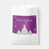 Magenta Snowy Christmas Tree Favor Bags Geschenktütchen (Vorderseite)