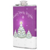 Magenta Snowy Christmas Tree Flask Flachmann (Links)