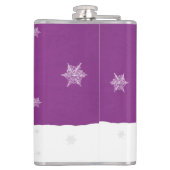 Magenta Snowy Christmas Tree Flask Flachmann (Rückseite)