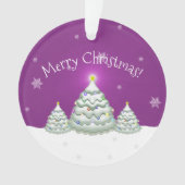 Magenta Snowy Christmas Tree Ornament (Vorderseite)