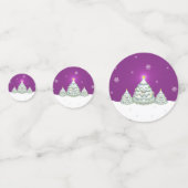 Magenta Snowy Christmas Tree Table Confetti Konfetti (Vorderseiten)