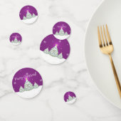 Magenta Snowy Christmas Tree Table Confetti Konfetti (Gruppe)