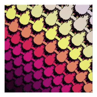 Magenta-Sonnenuntergang-Ombre-Geometrieflasche-Fra Poster