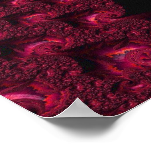 Magenta Spiral Alien Tentacle Fraktal Artwork Poster (Ecke)