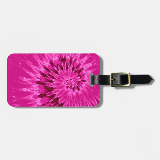 Magenta Spiral Tie Dye Luggage Tag Gepäckanhänger