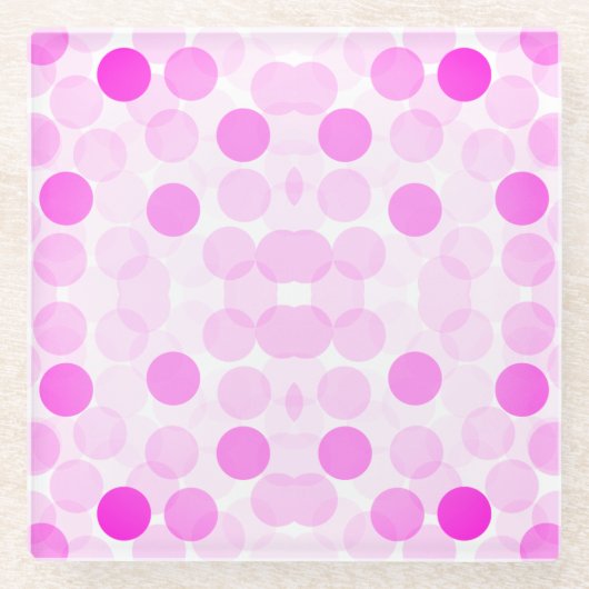 Magenta Spots Muster Glasuntersetzer (Vorderseite)