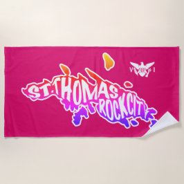 Magenta, St. Thomas "Rock City" Jungfrau Islands Strandtuch