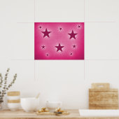 Magenta Sterne im Night Sky Poster (Küche)