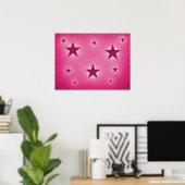 Magenta Sterne im Night Sky Poster (Heimbüro)