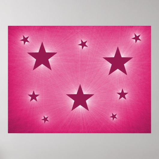 Magenta Sterne im Night Sky Poster (Vorne)