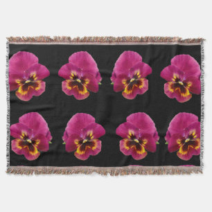 Magenta-Stiefmütterchen auf Schwarz, Decke