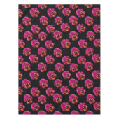 Magenta-Stiefmütterchen auf Schwarz, Tischdecke (Vorderseite)