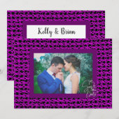 Magenta Strick Rope Krawatte des Knotens Save the  Date (Vorne/Hinten)