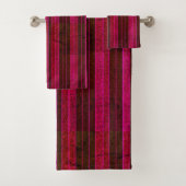 Magenta Stripe Badetuch Set (Insitu)