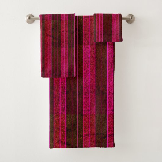 Magenta Stripe Badetuch Set (Insitu)