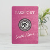 Magenta Südafrika Passport Save The Date (Stehend Vorderseite)