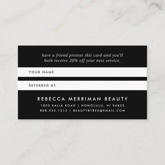 Magenta Sunset Modern Watercolor Blot Empfehlungskarte (Rückseite)