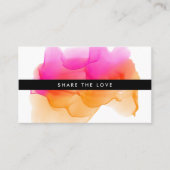 Magenta Sunset Modern Watercolor Blot Empfehlungskarte (Vorderseite)