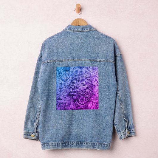 Magenta Surrealismus Jeansjacke (Hangar)