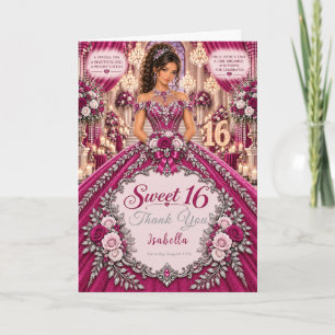 Magenta Sweet 16 Feier Dankeskarte