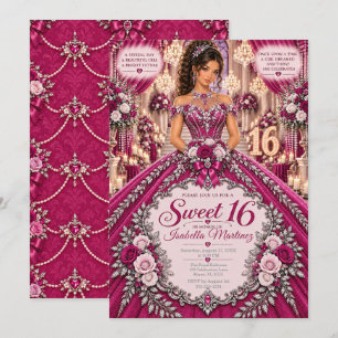 Magenta Sweet 16 Feier Einladung