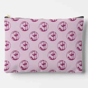 Magenta Swing Silhouette Muster auf Lavendel Zubehörtasche
