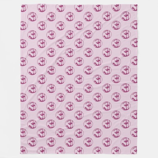 Magenta Swing Silhouette Pattern auf Lavendel Fleecedecke (Vorderseite)