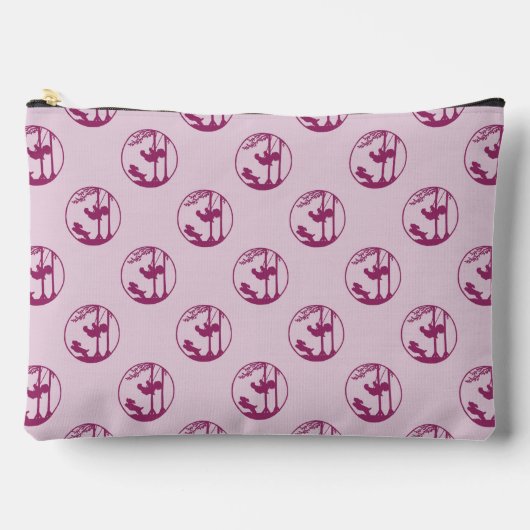 Magenta Swing Silhouette Pattern auf Lavendel Zubehörtasche (Vorderseite)