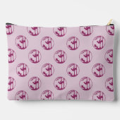 Magenta Swing Silhouette Pattern auf Lavendel Zubehörtasche (Rückseite)