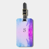 Magenta Swirl Monogram Luggage Tags Gepäckanhänger (Vorderseite vertikal)