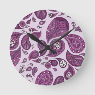 Magenta Teardrops Clock Runde Wanduhr