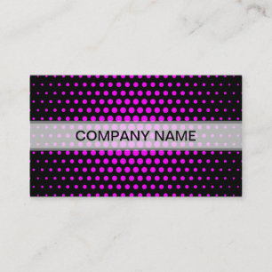 Magenta Techno Dots Modern Black Visitenkarte