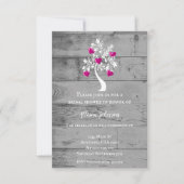 Magenta Tree of Hearts Brautparty Einladung (Vorderseite)