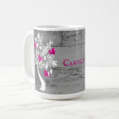 Magenta Tree of Hearts Personalisiert Coffee Tasse (Vorderseite Links)