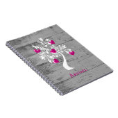Magenta Tree of Hearts Personalisiert Notebook Notizblock (Rechte Seite)