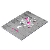 Magenta Tree of Hearts Personalisiert Notebook Notizblock (Linke Seite)