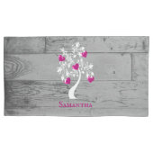 Magenta Tree of Hearts Personalisiert Pillow Case Kissenbezug (Vorderseite-Links)