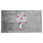 Magenta Tree of Hearts Personalisiert Pillow Case Kissenbezug (Vorderseite-Rechts)