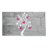 Magenta Tree of Hearts Personalisiert Pillow Case Kissenbezug (Rückseite-Links)
