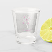 Magenta Tree of Hearts Personalisiert Shot Glass Schnapsglas (Rückseite)