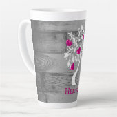 Magenta Tree of Hearts Personalisierte Latte Tasse (Linke Ecke)