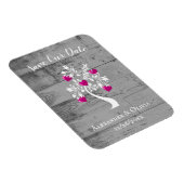 Magenta Tree of Hearts Save the Date Magnet (Rechte Seite)