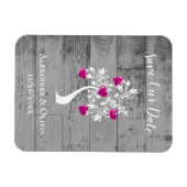 Magenta Tree of Hearts Save the Date Magnet (Horizontal)