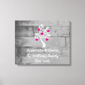 Magenta Tree of Hearts Wedding Canvas Print Leinwanddruck (Vorderseite)