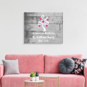 Magenta Tree of Hearts Wedding Canvas Print Leinwanddruck (Insitu (Wohnzimmer))