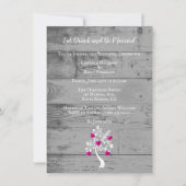 Magenta Tree of Hearts Wedding Probe Dinner Einladung (Vorderseite)