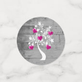 Magenta Tree of Hearts Wedding Table Confetti Konfetti (Klein Vorderseite)