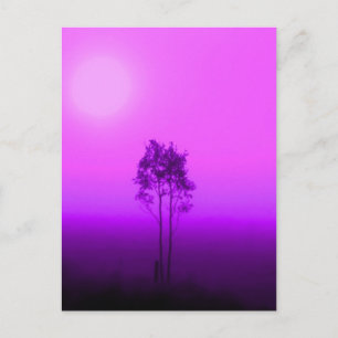 Magenta Trees Postcard Postkarte
