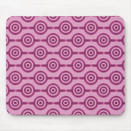 Magenta Trendy Circles Mousepad (Vorne)