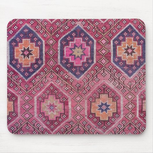 Magenta Tribal Geometric Rug Mouse Pad Mousepad (Vorne)
